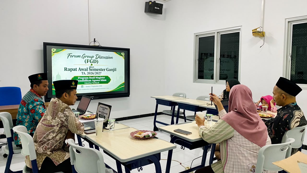 Program Studi Magister Pendidikan Agama Islam (PAI) Universitas Nahdlatul Ulama Makhdum Ibrahim (UNUMA) Tuban melaksanakan kegiatan Forum Group Discussion (FGD) dan Rapat Awal Semester Ganjil Tahun Akademik 2026/2027